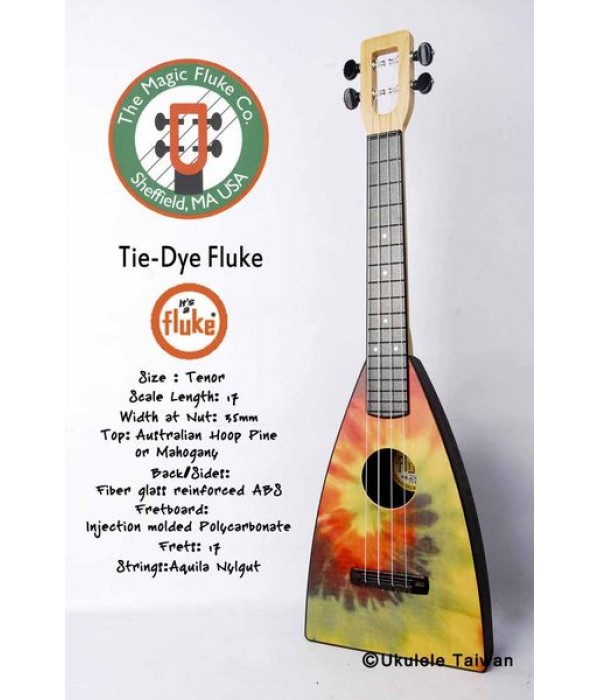 【台灣烏克麗麗 專門店】Fluke 瘋狂跳蚤全面侵台! Tie-Dye Fluke ukulele 26吋 美國原廠製造 (附琴袋+調音器+教材)